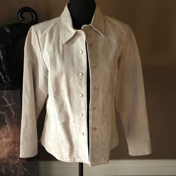 Ruff Hewn Leather Suede Grey Jacket - Picture 1 of 3